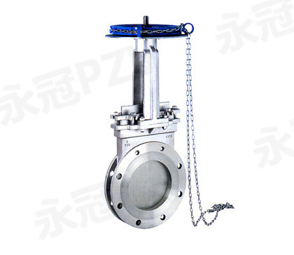 鏈輪法蘭刀型閘閥
